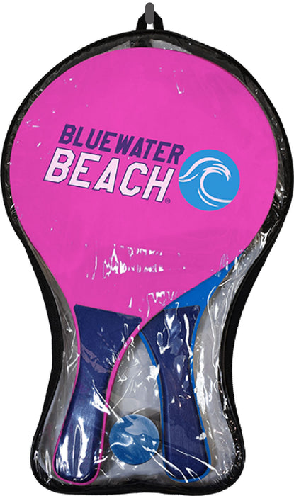 Bluewater Beach Paddle Ball Game - Paddle Ball Set | Premium Set of 2 Paddle Ball Smash Rackets, 2 Balls & Free Tennis Grips | Official ball Included | Comes with Thick Plastic Case