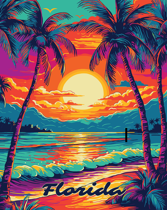 Sunset Shore Towel for 2