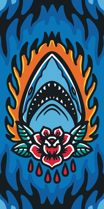 Shark Tattoo Towel